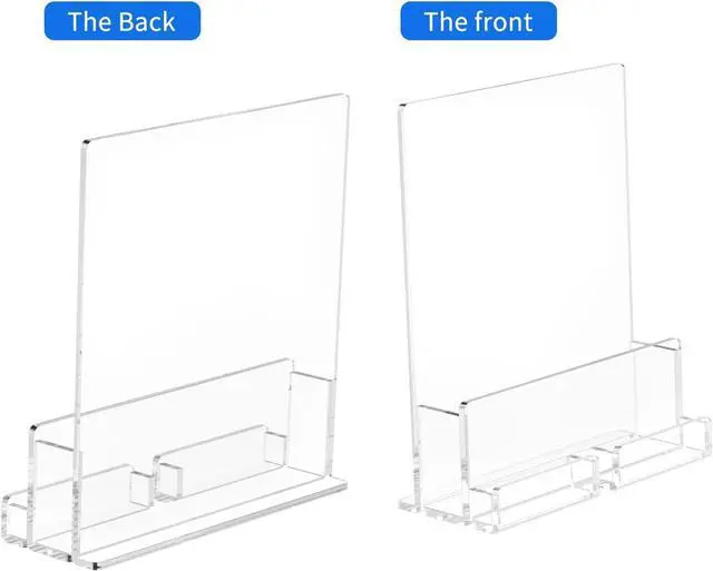 Alt view image 2 of 7 - 6-Pack Acrylic Brochure Holder 8.5*11 inches, Clear Brochure Display Stand with Acrylic Business Card Holder, Plastic Flyer Display Stand for Magazine, Pamphlet, Booklets, Menu, Journals