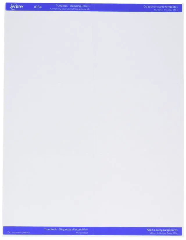 Alt view image 3 of 6 - Shipping Labels with TrueBlock Technology for Inkjet Printers, 3-1/3" x 4", 150 Labels per Pack, Case Pack of 5 (8164)