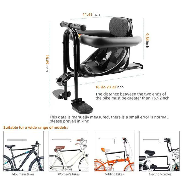 Alt view image 5 of 6 - Kids Bike seat, Kids Front Mounted Bike Seat for Adult Bike