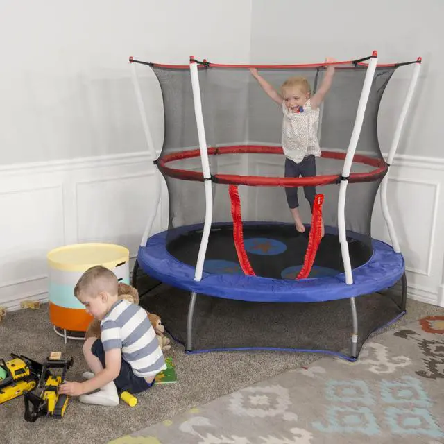 Alt view image 7 of 7 - Mini Trampoline with Enclosure Net