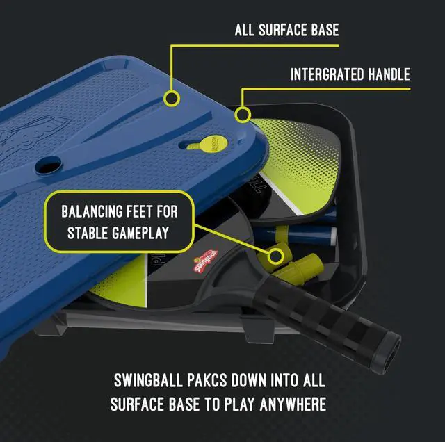 Alt view image 6 of 7 - Pickleball Paddles Tether Tennis Game Set - Portable All-Surface Base, Durable, Easy Assembly, Indoor & Outdoor Games, Backyard Games for Kids, Active Play for Kids and Families, Ages 6+