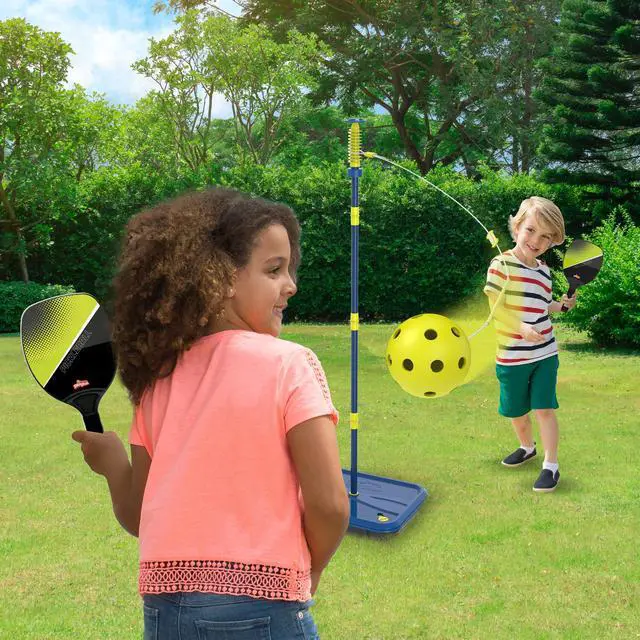Alt view image 2 of 7 - Pickleball Paddles Tether Tennis Game Set - Portable All-Surface Base, Durable, Easy Assembly, Indoor & Outdoor Games, Backyard Games for Kids, Active Play for Kids and Families, Ages 6+