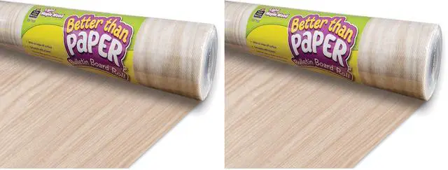 Main image of Light Maple Wood Better Than Paper Bulletin Board Roll, 4 feet x 12 feet (Pack of 2)