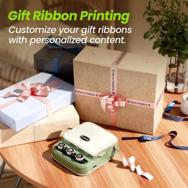 Alt view image 4 of 7 - P15 Ribbon Printer, Custom Text/Icon Mini Bluetooth Portable Label Maker Machine with 4 Tapes for Gift Wrap, Decorations, Cloth Tags, DIY Crafts, Wedding Bouquets, Party Favors