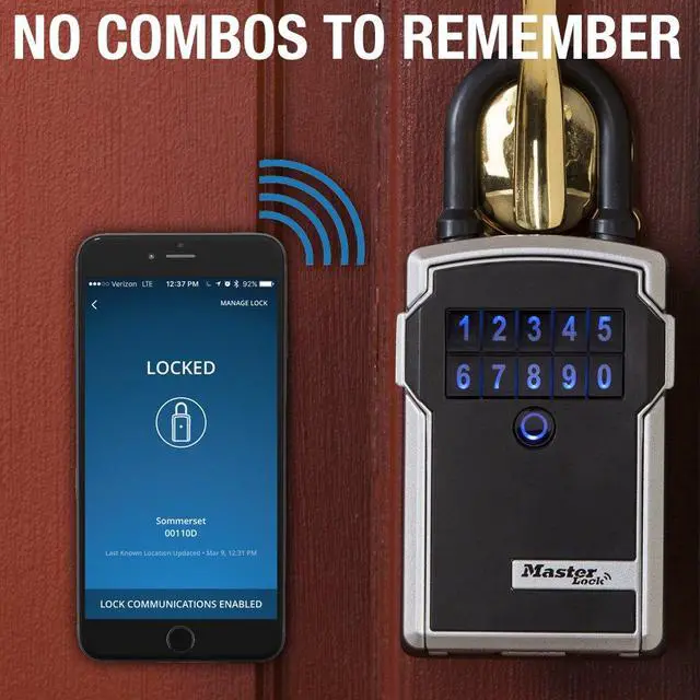 Alt view image 2 of 7 - Key Lock Box with Code, Outdoor Lock Box for Realtors, Property Managers and Landlords, Ideal for Short-Term Rentals, Key Safe Holds 5 Keys, 5440EC