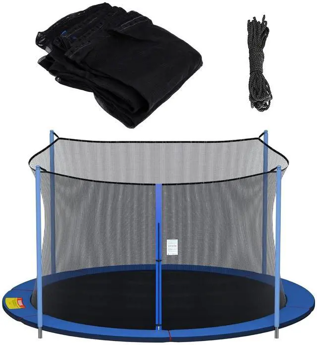 Main image of Round Trampoline Replacement Safety Net for 6 Straight Poles | UV-Resistant, Breathable, Weather-Resistant, with Adjustable Straps, Zippers, Protection Buckles(Net Only) for Round Frame
