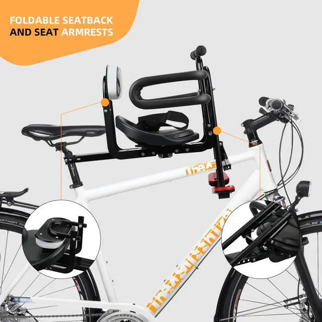 Alt view image 3 of 7 - Kids Bike seat, Kids Front Mounted Bike Seat for Adult Bike