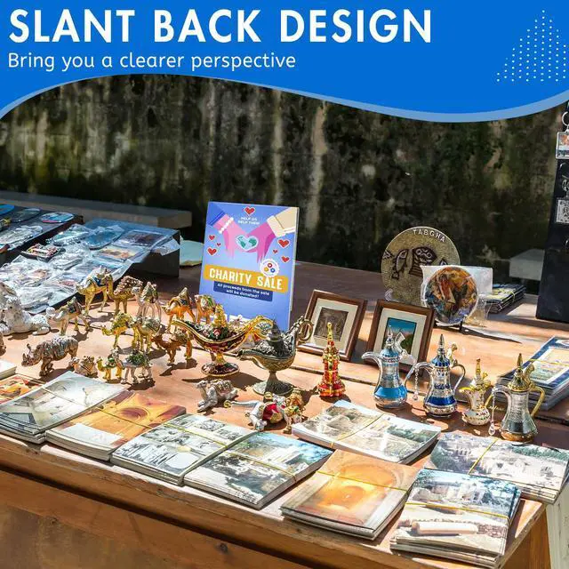 Alt view image 5 of 7 - Acrylic Sign Holder 8.5x11, Plastic Sign Holder Table Frames 30Pcs | Vertical Acrylic Stands for Display,Clear Flyer Display Picture Frame Document Holders for Office School Table Restaurant