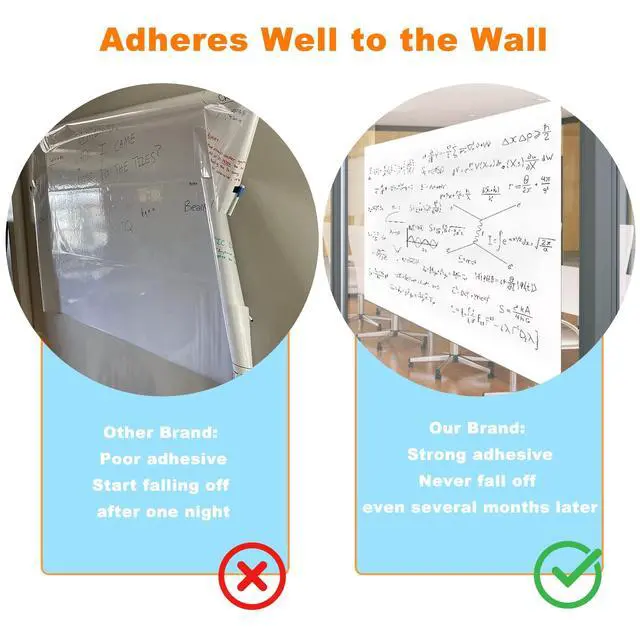 Alt view image 3 of 7 - Dry Erase Wallpaper, Whiteboard Paper for Wall, White Board Sticker Roll for Wall, Dry Erase Contact Paper Stain-Proof Wall Decal, Perfect Replacement for White Board (4x8ft)