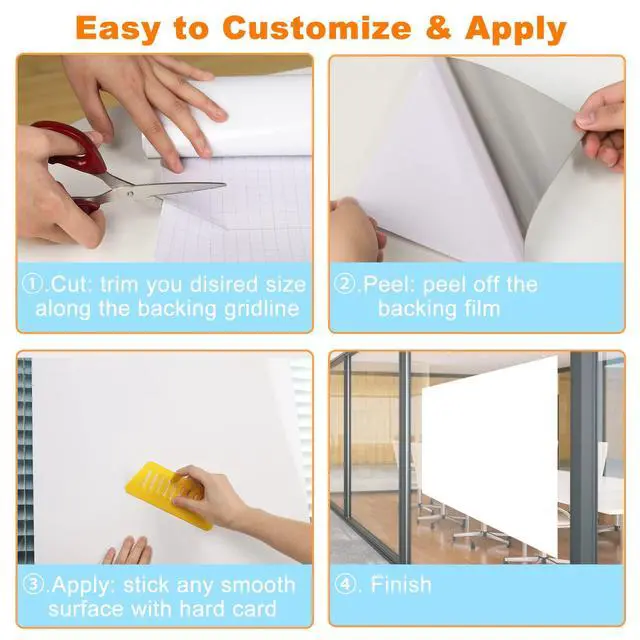Alt view image 5 of 7 - Dry Erase Wallpaper, Whiteboard Paper for Wall, White Board Sticker Roll for Wall, Dry Erase Contact Paper Stain-Proof Wall Decal, Perfect Replacement for White Board (4x8ft)