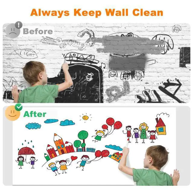 Alt view image 6 of 7 - Dry Erase Wallpaper, Whiteboard Paper for Wall, White Board Sticker Roll for Wall, Dry Erase Contact Paper Stain-Proof Wall Decal, Perfect Replacement for White Board (4x8ft)