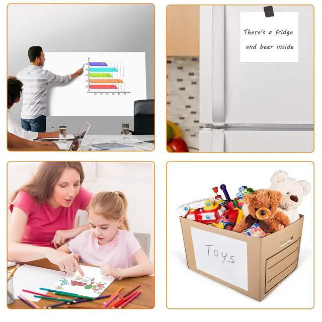 Alt view image 7 of 7 - Dry Erase Wallpaper, Whiteboard Paper for Wall, White Board Sticker Roll for Wall, Dry Erase Contact Paper Stain-Proof Wall Decal, Perfect Replacement for White Board (4x8ft)