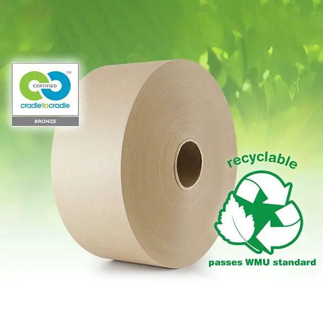 Alt view image 7 of 7 - IPG Water-Activated Tape, 70MM x 100M Refill Roll (8-Pack), Tan