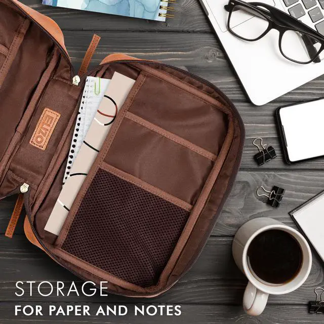 Alt view image 5 of 7 - Leather Bible Cover for Men Bible Case for Women Zippered Holder Protector Cross Church Tote Bag Carrying Organizer Sleeve Gift Study Tan