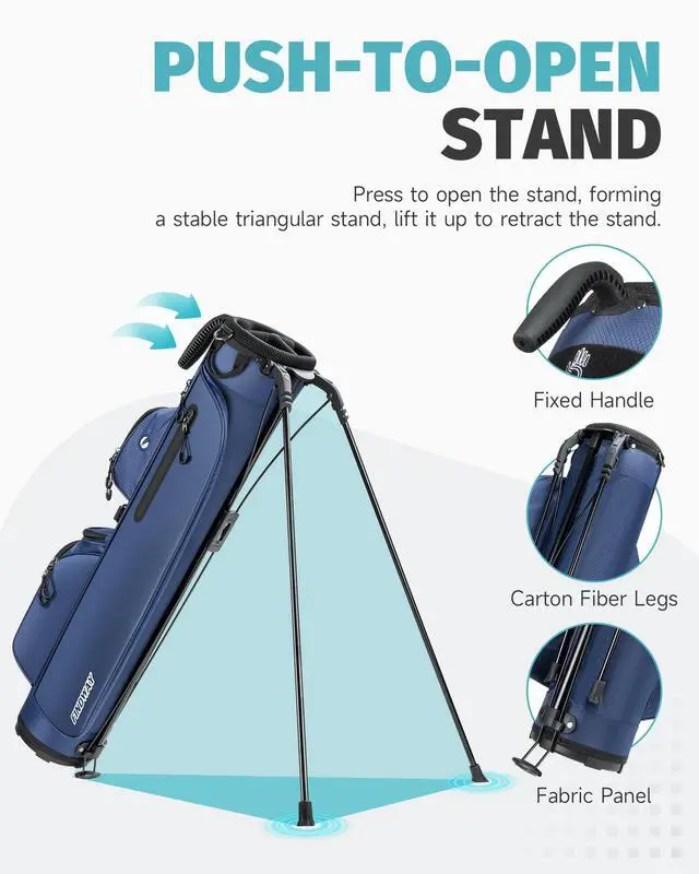 Alt view image 4 of 7 - 3 Way Small Golf Bag Lightweight Pitch and Putt Golf Bag with Stand, Adjustable Dual Straps, Golf Stand Bag for Extra Storage in a Smaller Size, Golf Gifts for Men and Women