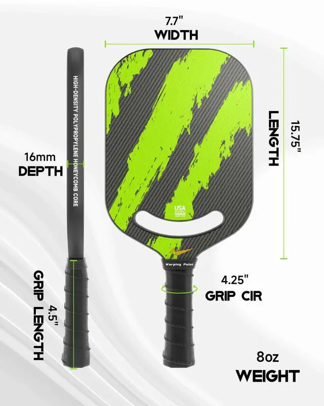 Alt view image 5 of 6 - Ascent Pickleball Paddles| Carbon Fiber Pickleball Racket with Aero Throat | Textured Grit Surface | Hexa Polymer Core | Designed for Swing Speed and Maneuverability