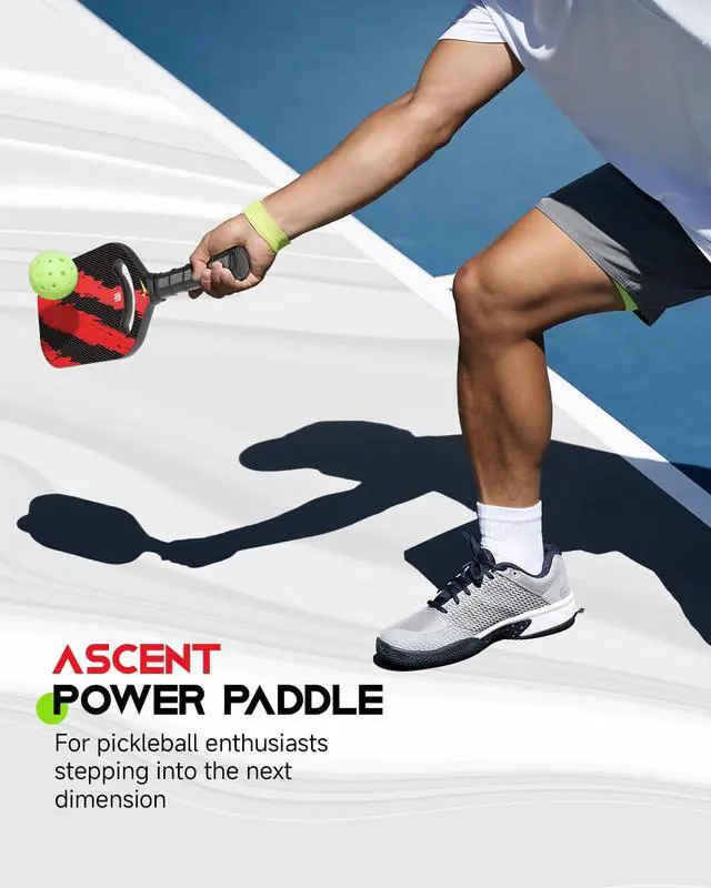 Alt view image 7 of 7 - Ascent Pickleball Paddles| Carbon Fiber Pickleball Racket with Aero Throat | Textured Grit Surface | Hexa Polymer Core | Designed for Swing Speed and Maneuverability