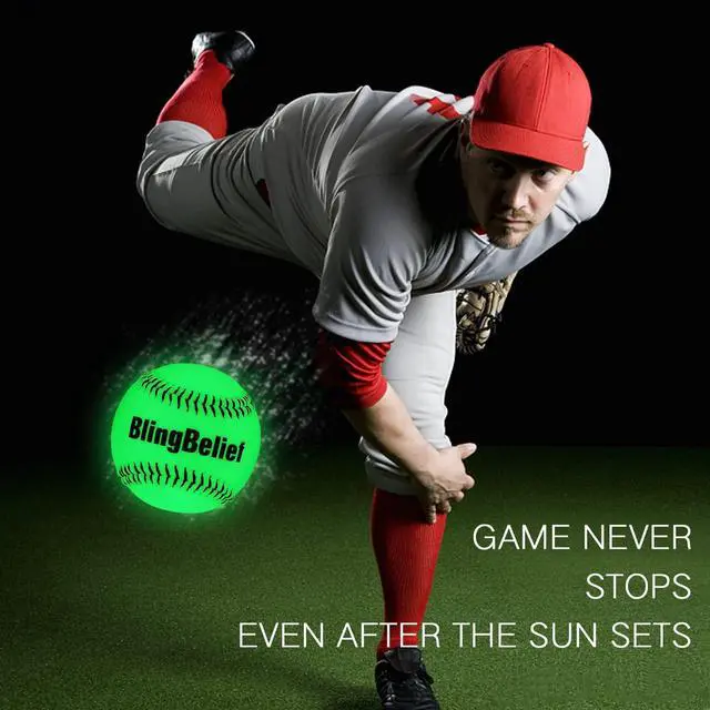 Alt view image 2 of 7 - Super Bright Glow in The Dark Baseball,Soccer Ball,Volleyball,Football, Light Up Luminous Baseball, Official Size and Weight Football, Recreational Use Practice Volleyball