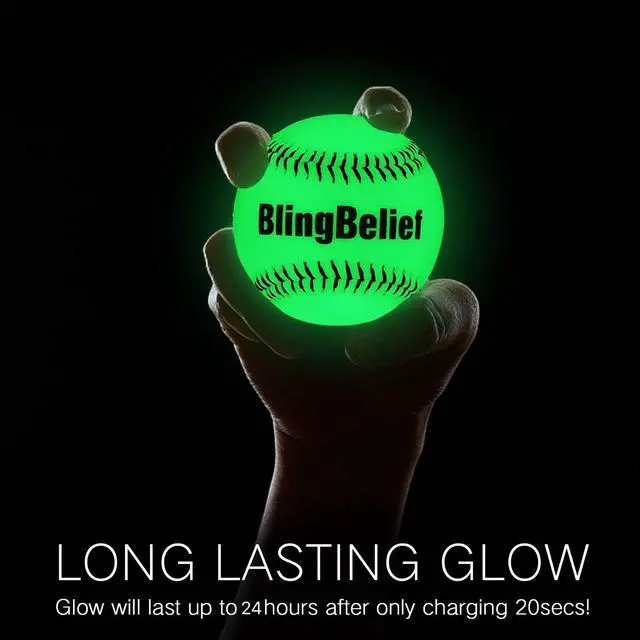 Alt view image 5 of 7 - Super Bright Glow in The Dark Baseball,Soccer Ball,Volleyball,Football, Light Up Luminous Baseball, Official Size and Weight Football, Recreational Use Practice Volleyball