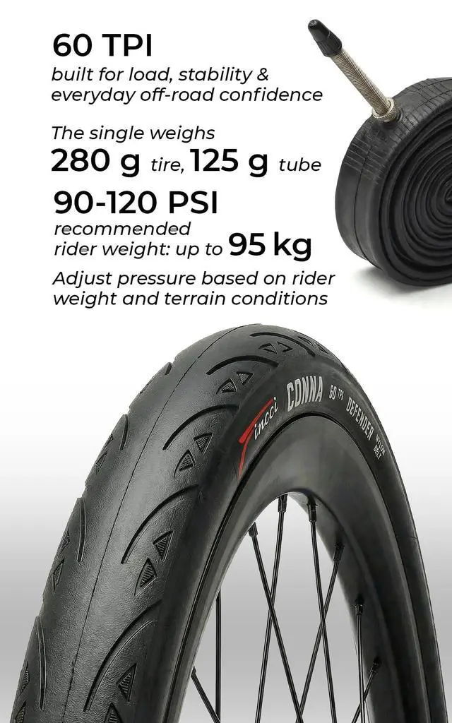 Alt view image 5 of 7 - Set 700x23c Tires Road Bike with 2X Bicycle Inner Tubes 700c - Racing 23-622 1mm Puncture Proof Bike Tires & 60mm Presta Tube - 700c Bike Tire for Folding, Touring, Gravel, E Bikes, Bicycle