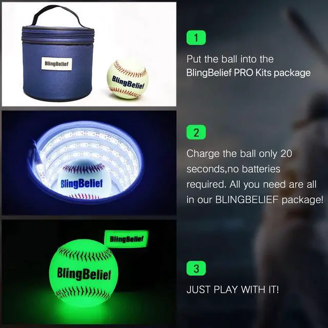 Alt view image 7 of 7 - Super Bright Glow in The Dark Baseball,Soccer Ball,Volleyball,Football, Light Up Luminous Baseball, Official Size and Weight Football, Recreational Use Practice Volleyball