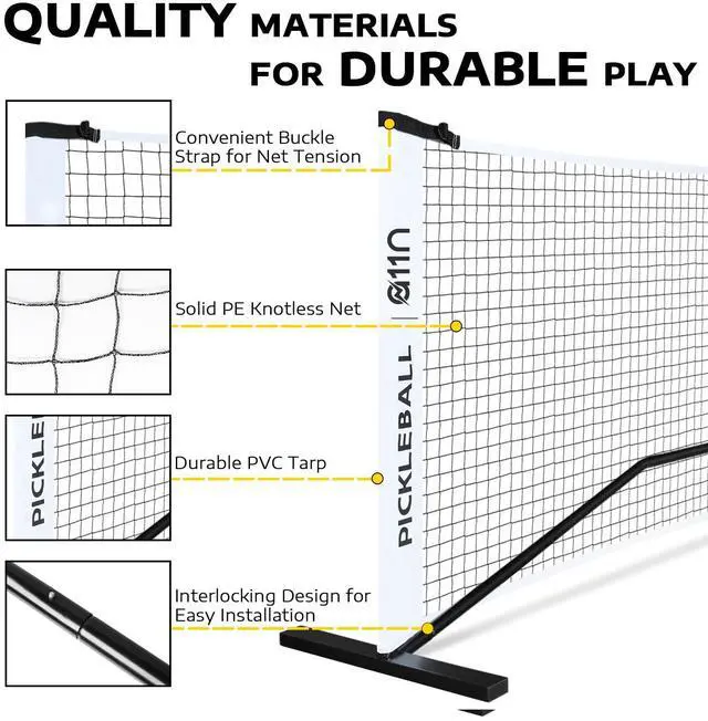 Alt view image 2 of 6 - Designed for All Weather Conditions with Steady Metal Frame and Strong PE Net, Regulation Size Net with Carrying Bag- 22 Wide x 36 Tall, Indoor/Outdoor Use