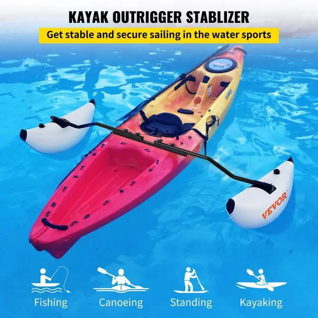 Alt view image 3 of 7 - Kayak Stabilizers, 2 PCS, PVC Inflatable Kayak Outrigger Float with Sidekick Arms Rod, Standing Float Stabilizer System Kit for Kayaks, Canoes, Fishing Boats