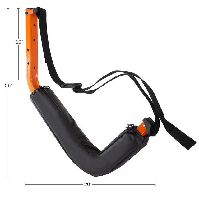 Alt view image 4 of 7 - Kayak Storage Hooks - Set of 2 Wall Mount Garage Hangers - 125lbs Capacity Rack for Paddleboards, Surfboards, or Snowboards by (Orange)
