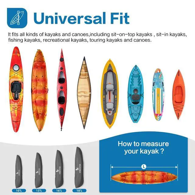 Alt view image 4 of 7 - Kayak Cover 600D, Waterproof Full Coverage Canoe Cover with Zipper, Kayak Covers for Outdoor Storage, Heavy-Duty UV Protection and Tear & Dust Resistant for 13 ft Fishing Boats & Paddle Boards