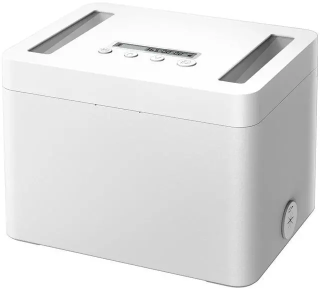 Main image of Metal Timed Lock Box, Made of Aluminum Alloy, 365 Days Locking Time, Extendable Time, Audio Alert, Child-Access Control, 2-Way Power Supply, Timed Locker for Phones/Alcohol/Snacks/meds etc