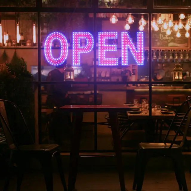 Alt view image 5 of 6 - LED Open Sign for Business, 30"x10" Dimmable Brightness Large Electric Light Up Sign, Hanging Installation for Store, Bar, Pub, Hotel, Restaurant, Salon, Red and Blue