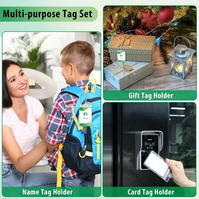 Alt view image 6 of 7 - 500 Pack Clear Luggage Tags Bulk Bag Tag Badge Holder for Suitcases Waterproof Zip Identification ID Card Holder with Clear Loop Straps Business Travel and Office Supplies (10 Mil)