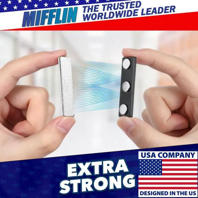 Alt view image 2 of 7 - USA - Name Tag Magnets - 200 Pack, 1.75 x 0.5 Inches - Premium ID Badge Holder with 3 Extra Strong Neodymium Magnets