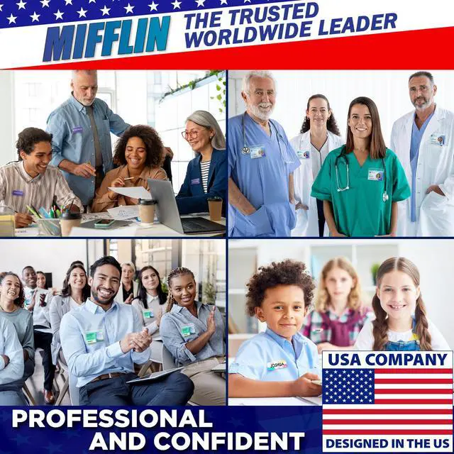 Alt view image 7 of 7 - USA - Name Tag Magnets - 200 Pack, 1.75 x 0.5 Inches - Premium ID Badge Holder with 3 Extra Strong Neodymium Magnets