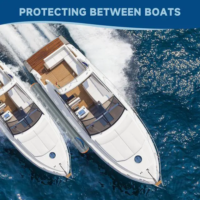 Alt view image 6 of 6 - Home Inflatable Boat Fender for Docking, Boat Bumpers with 2 Ropes for Boating Sport, Good Equipment for Boating