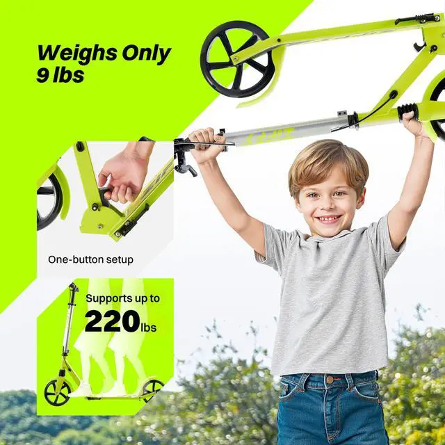 Alt view image 5 of 7 - JOVA Scooter for Kids with Hand Brake, Foldable Kick Scooter for Ages 6-12, Lightweight Scooter for Boys with 4 Adjustable Heights, ABEC9 Bearings, Supports Up to 220 lbs