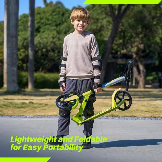 Alt view image 7 of 7 - JOVA Scooter for Kids with Hand Brake, Foldable Kick Scooter for Ages 6-12, Lightweight Scooter for Boys with 4 Adjustable Heights, ABEC9 Bearings, Supports Up to 220 lbs