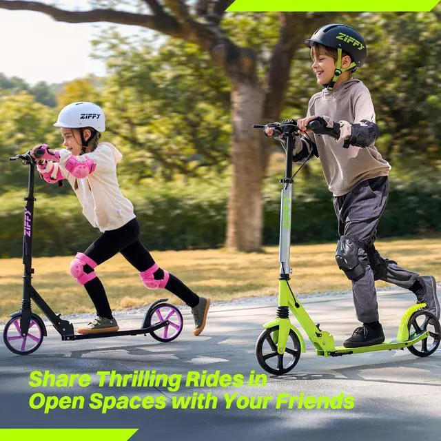 Alt view image 6 of 7 - JOVA Scooter for Kids with Hand Brake, Foldable Kick Scooter for Ages 6-12, Lightweight Scooter for Boys with 4 Adjustable Heights, ABEC9 Bearings, Supports Up to 220 lbs