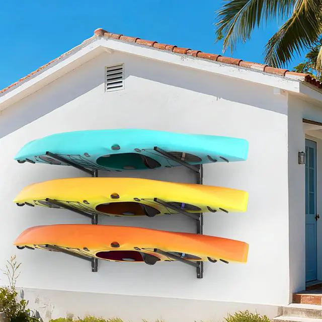 Alt view image 7 of 7 - Heavy Duty Wall Mounted Kayak Storage Rack for Garage, Adjustable Kayak Hangers for Wall, Holds Up to 220 lbs