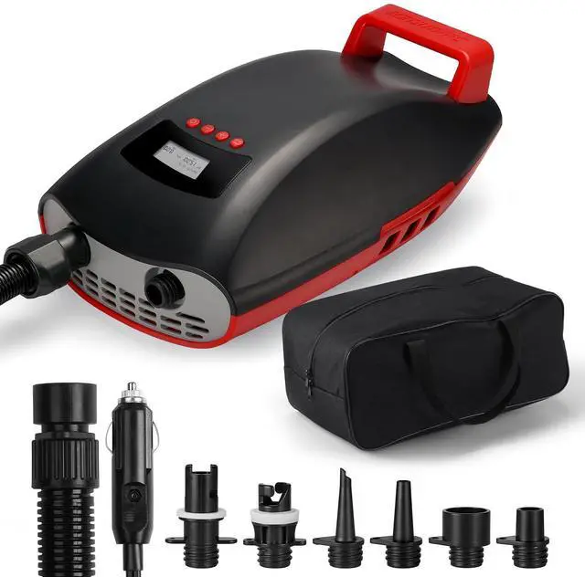 Main image of Seawolf Paddle Board Pump, 30% Faster 20 PSI SUP Electric Air Pump w/Dual Cylinder, Dual Stage & Active Cooling System, Supports 4 SUPs in a Row, 3 Colors Option