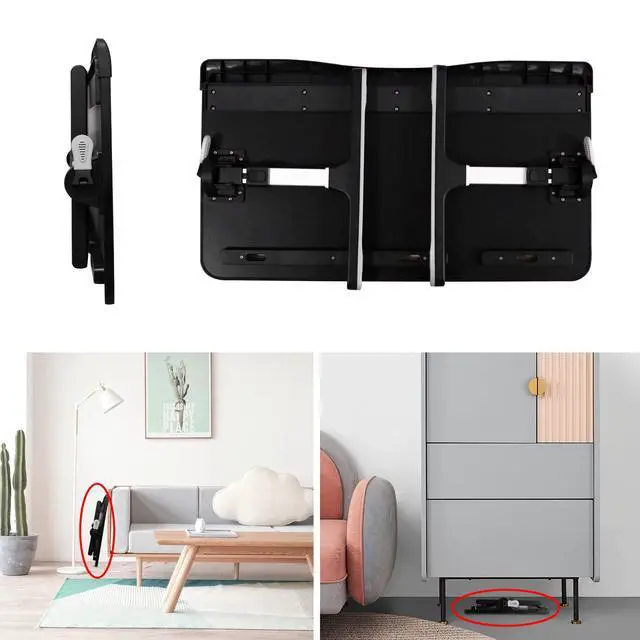 Alt view image 6 of 6 - Laptop Bed Tray Desk with Adjustable Height & Angle, No Drawer, Black | Foldable PVC Leather Desktop Laptop Lap Desk for Bed/Sofa/Couch/Floor