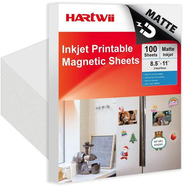 Main image of 100 Sheets Bulk Printable Matte Magnet Sheets for inkjet printer Make Refrigerator Photo 13.5mil 8.5 x 11 inches Thick magnetic printer paper for cricut