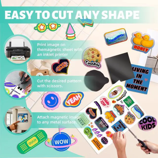 Alt view image 6 of 7 - 100 Sheets Bulk Printable Matte Magnet Sheets for inkjet printer Make Refrigerator Photo 13.5mil 8.5 x 11 inches Thick magnetic printer paper for cricut