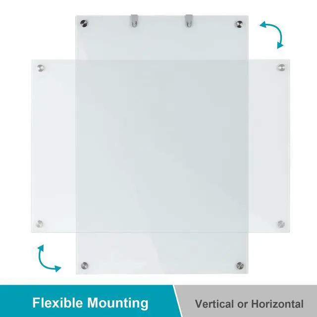 Alt view image 5 of 7 - Glass Dry Erase Board, 36 x 24 Inches Magnetic Glass Whiteboard | Wall Mount, 3' x 2' Frameless Glass Board for Office, Home, School