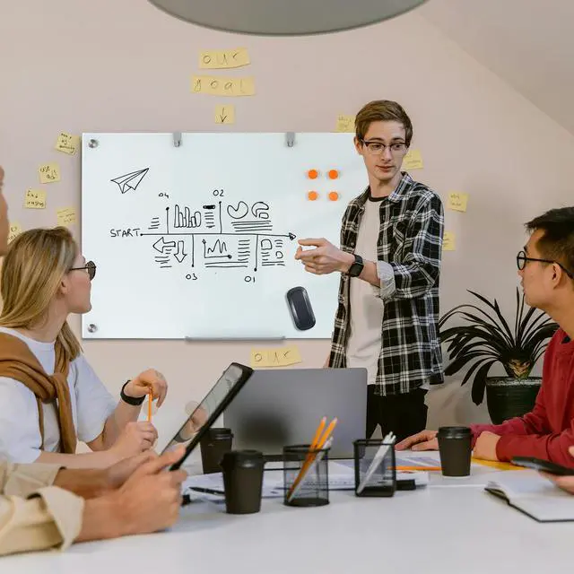 Alt view image 7 of 7 - Glass Dry Erase Board, 36 x 24 Inches Magnetic Glass Whiteboard | Wall Mount, 3' x 2' Frameless Glass Board for Office, Home, School