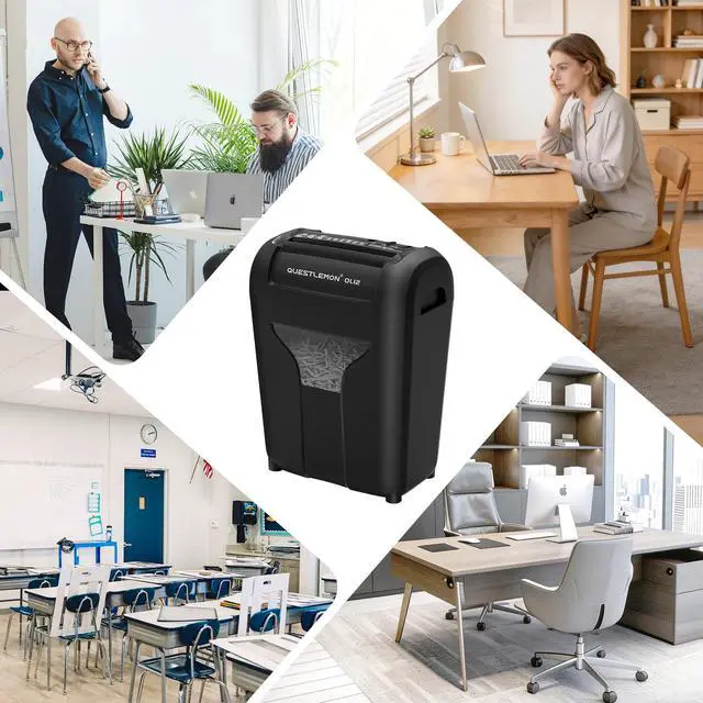 Alt view image 5 of 7 - 12-Sheet Paper Shredder for Home, Quiet Cross Cut Shredders, P-4 Ultra Security, 4.5 Gal Bin, Shred Quietly for Shred for Credit Card, Mail, Staples, <58 dB(OL12)
