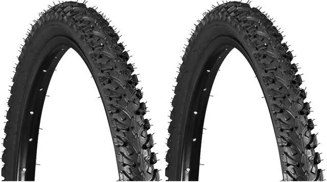 Main image of Replacement Bike Tire, 26" x 1.95" All-Terrain Mountain Bike Tire, Wide & Blocky Knobs, Puncture Guard, Fits Internal Rim Widths 19mm-29mm, PSI Range 40 to 65 (Pack of 2)