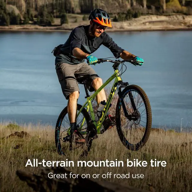 Alt view image 2 of 6 - Replacement Bike Tire, 26" x 1.95" All-Terrain Mountain Bike Tire, Wide & Blocky Knobs, Puncture Guard, Fits Internal Rim Widths 19mm-29mm, PSI Range 40 to 65 (Pack of 2)