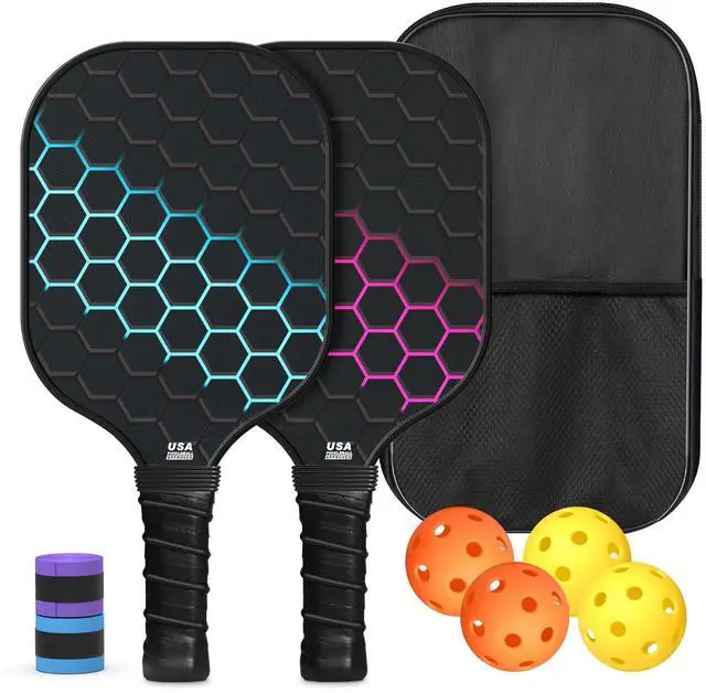 Main image of Pickleball Paddles, USAPA Approved Fiberglass Surface Pickleball Set with Pickleball Rackets,16mm Thick Paddle with Pickleball Bag Large Sweet Spot