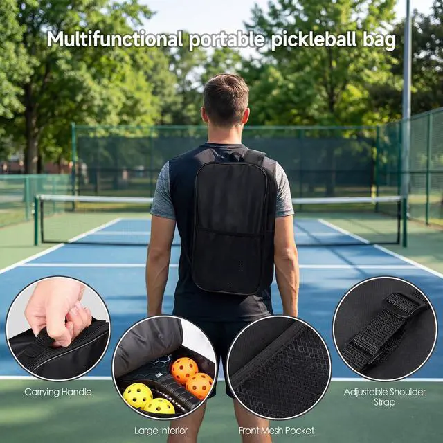 Alt view image 6 of 7 - Pickleball Paddles, USAPA Approved Fiberglass Surface Pickleball Set with Pickleball Rackets,16mm Thick Paddle with Pickleball Bag Large Sweet Spot